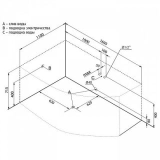 Акриловая ванна Aquanet Capri 170x110 L